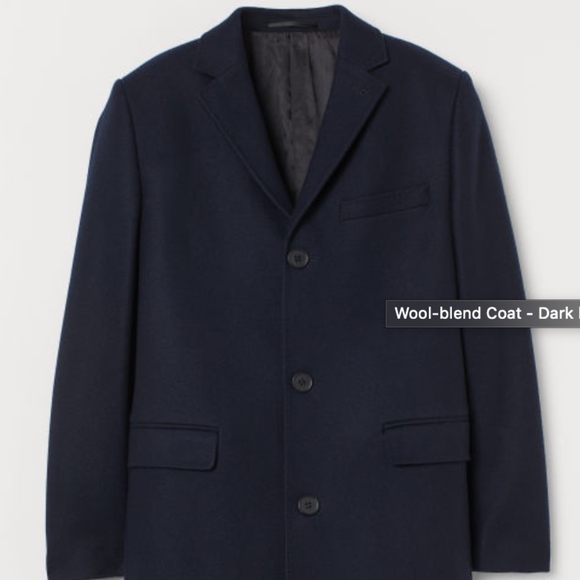 Men H&M double breasted 36R cashmere coat - Picture 2 of 8